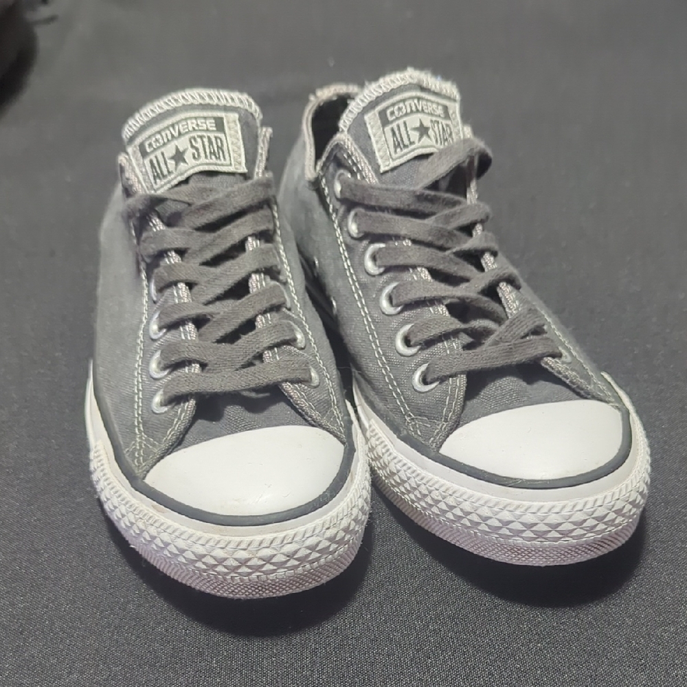 Converse Gray Sneakers with Canvas Upper and Rubber Sole